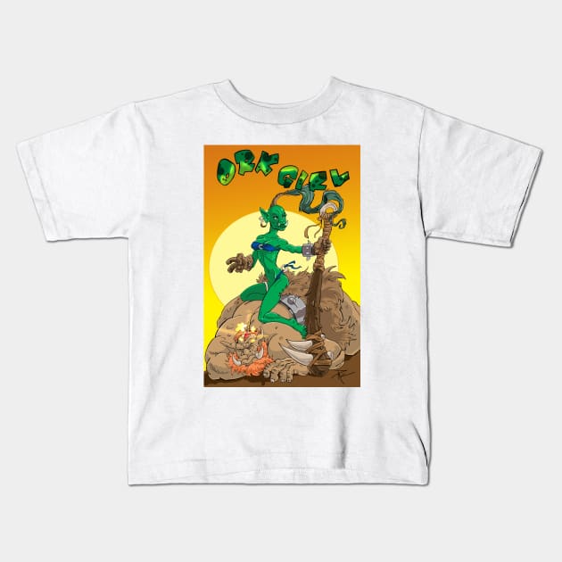 ORK GIRL smack the OGRE! Kids T-Shirt by Dragonbrush